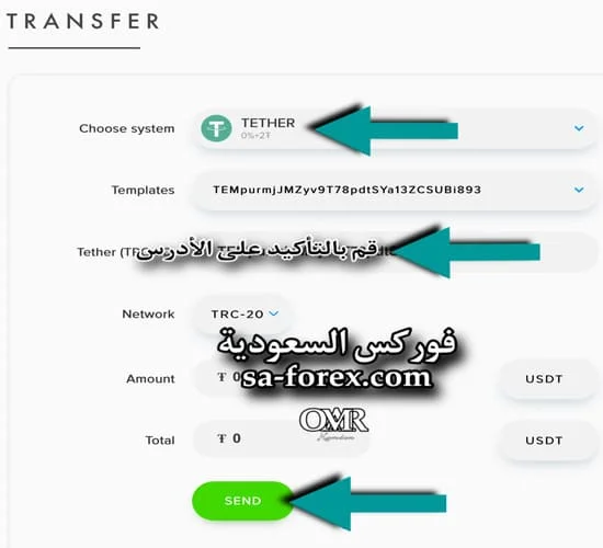 صفحة التحويل من Payeer إلى محفظة Binance