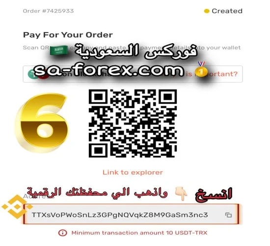 صفحة نسخ الأدرس الذي ستقوم باستخدامه في عملية الايداع.